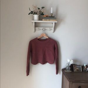 Aritzia Brick Red Crew Neck Sweater